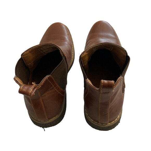 Deer Stags Boot Boys 3M Zane Chelsea Ankle Booties Brown Leather Almond Toe - Picture 6 of 9